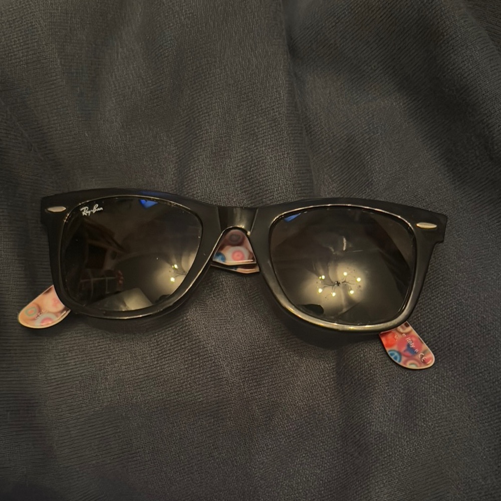 Ray-Ban Black Sunglasses with Colorful Temples